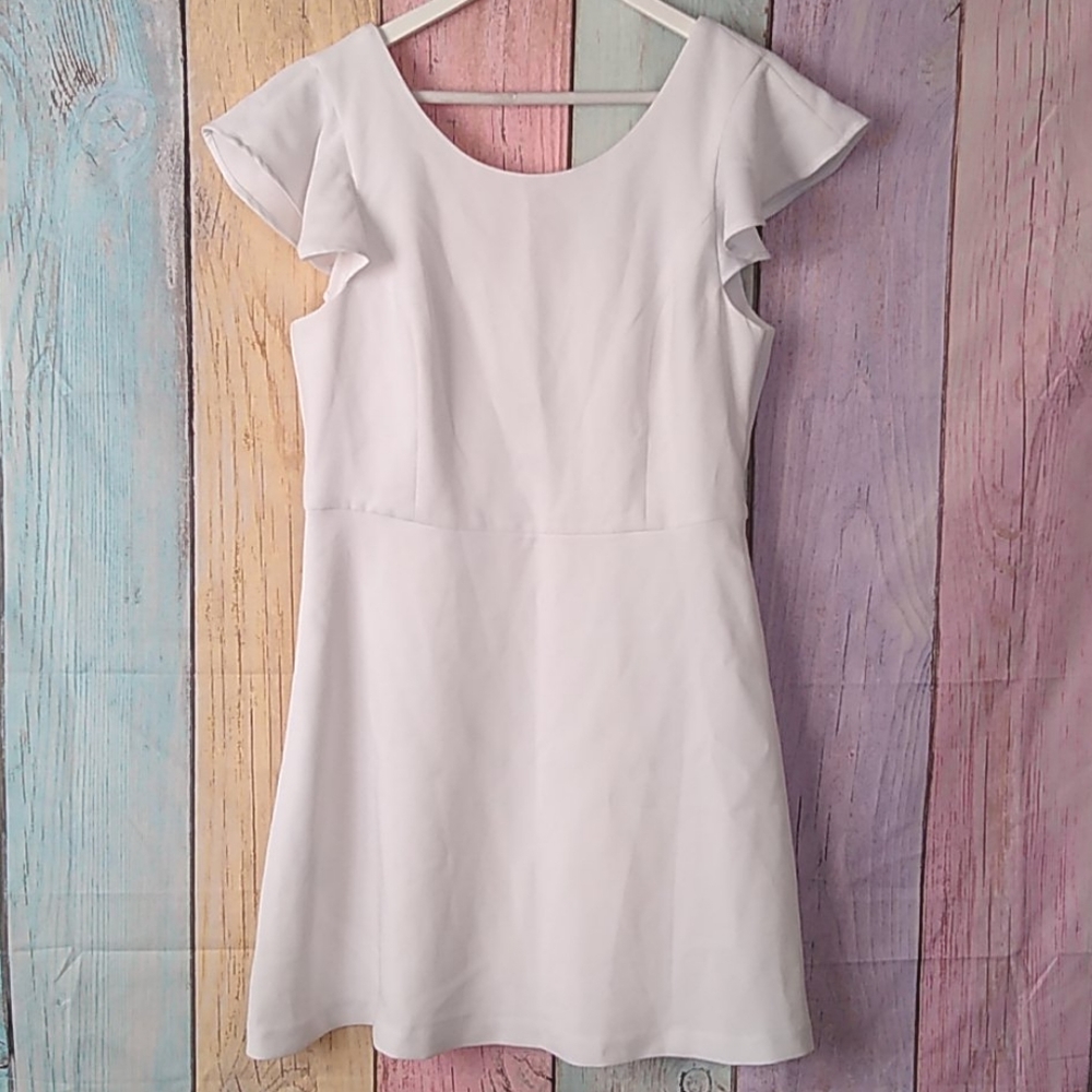 BCBG white flowy midi dress